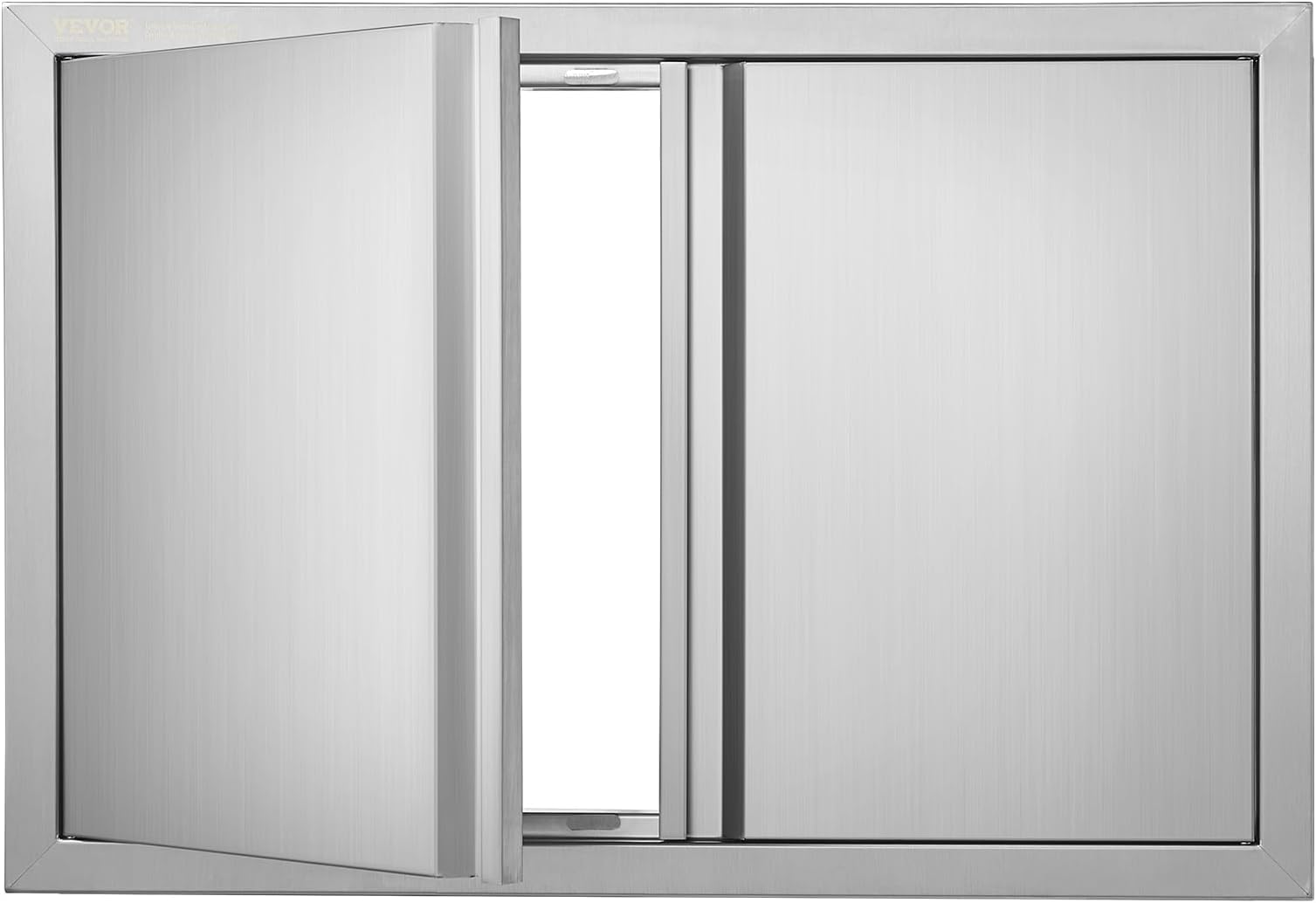 VEVOR BBQ Access Door, 710x482 mm Double Outdoor Kitchen Doors, Stainless Steel Flush Mount Door, Wall Vertical Doors with Recessed Handles, for BBQ Island, Grilling Station, Outside Cabinet