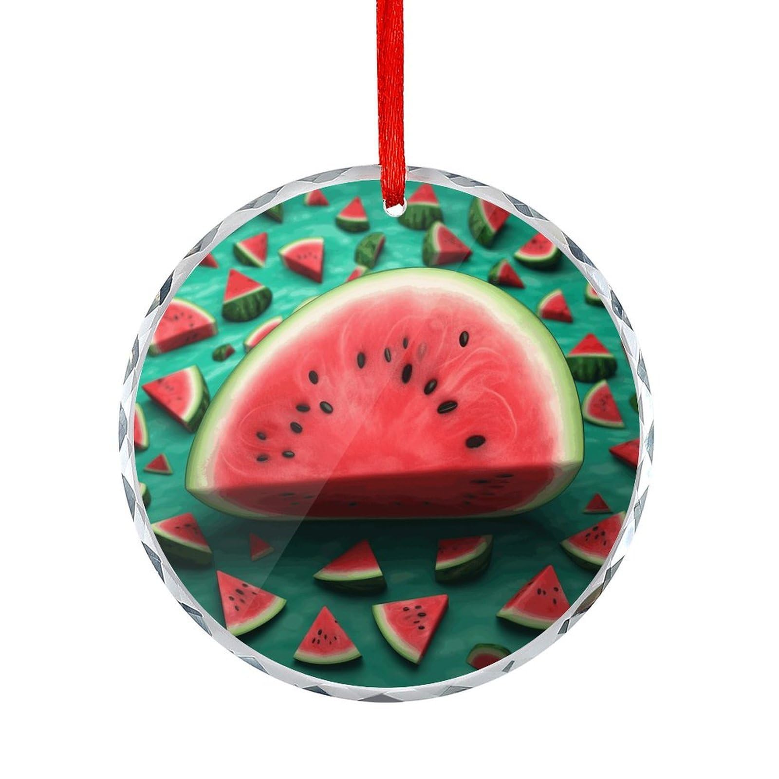 Fodpand Women's Style Dream Watermelon Round Glass Ornament Keepsake Gift Exchange Ideas Car Decor,Christmas Ornaments For Tree Window Garden Ornaments