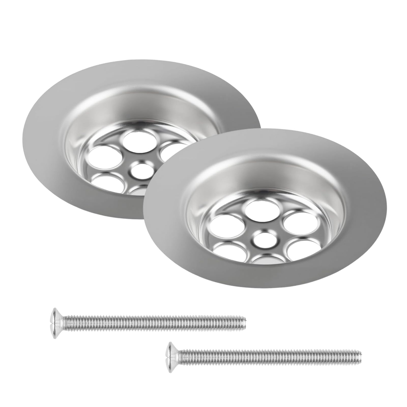 2-Pack Stainless Steel Drain Assembly with Screw, Sink Drain Stopper for Kitchen Bathroom Washbasin Bathtub