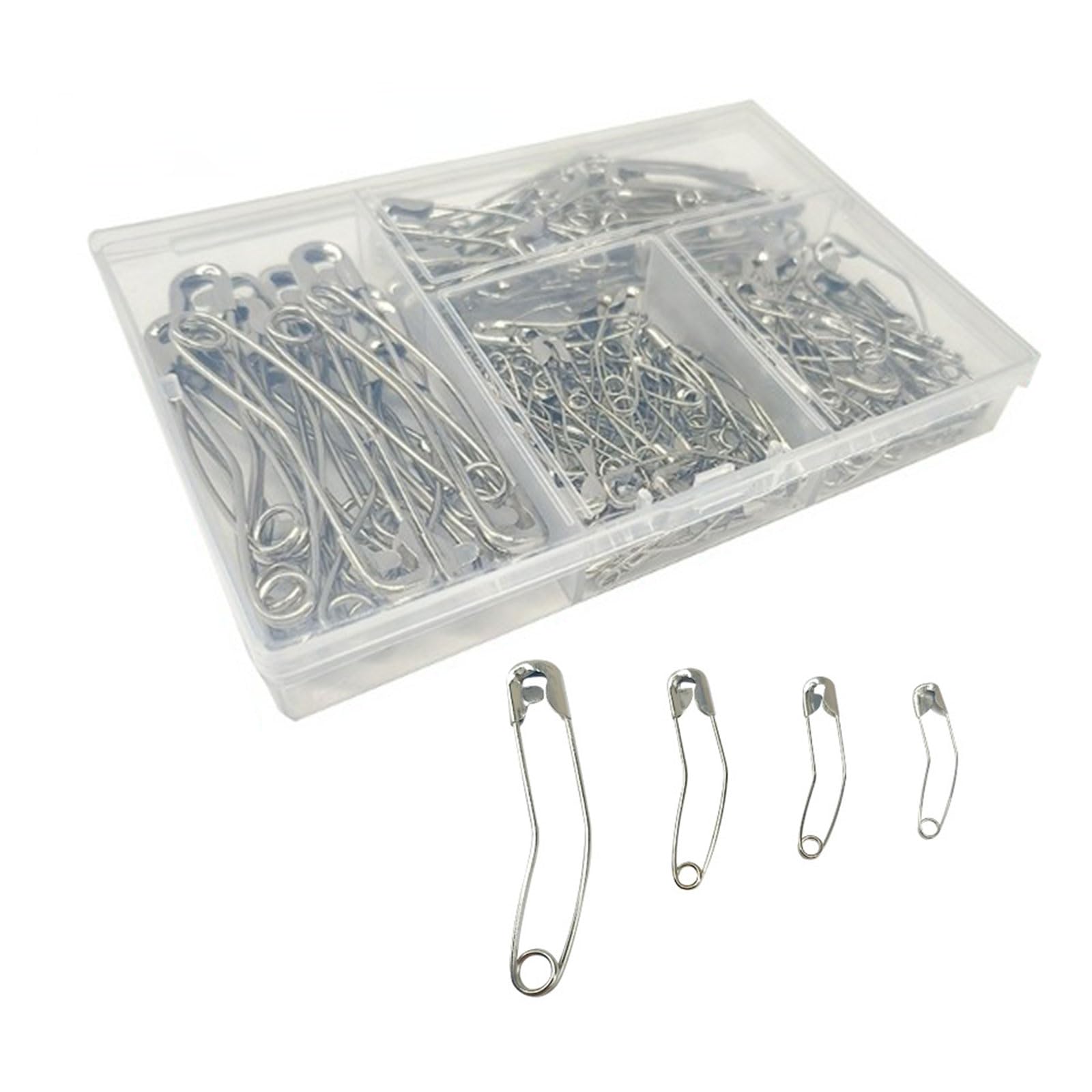 Of 160pcs Curved Pins Stainless Steel Quilting Basting Pins in Box Includes 28mm / 32mm / 38mm / 54mm Sewing