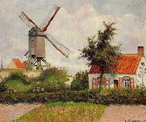 Peinture Camille Pissarro Knokke paysage de campagne belge pour décorer un salon chaleureux