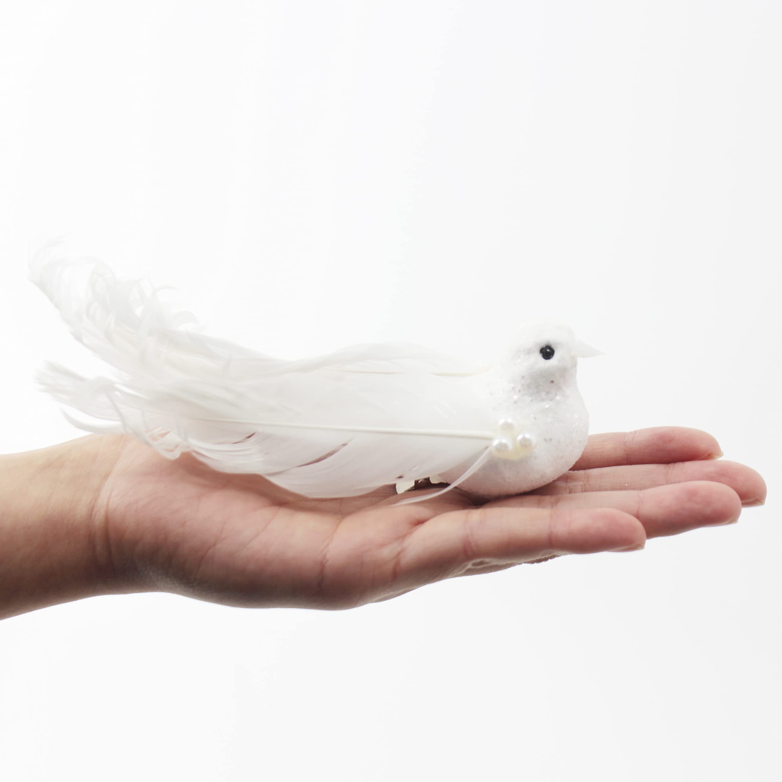 Amazon.co.jp: 人工白鳥 16パック 白い羽のミニ鳥 フォーム 人工