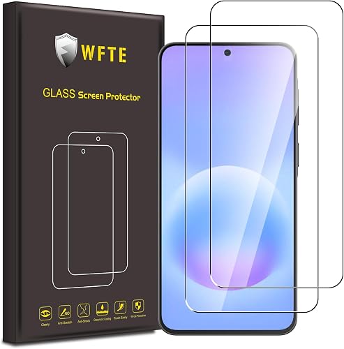 WFTE 2-Pack Screen Protector for Samsung Galaxy A57/A56 5G,9H Hardness,Anti-Scratch,Anti-Fingerprint,Bubble-Free,HD Clear,Premium Protective Tempered Glass Film for Samsung A57 5G,Case Friendly-6.7"