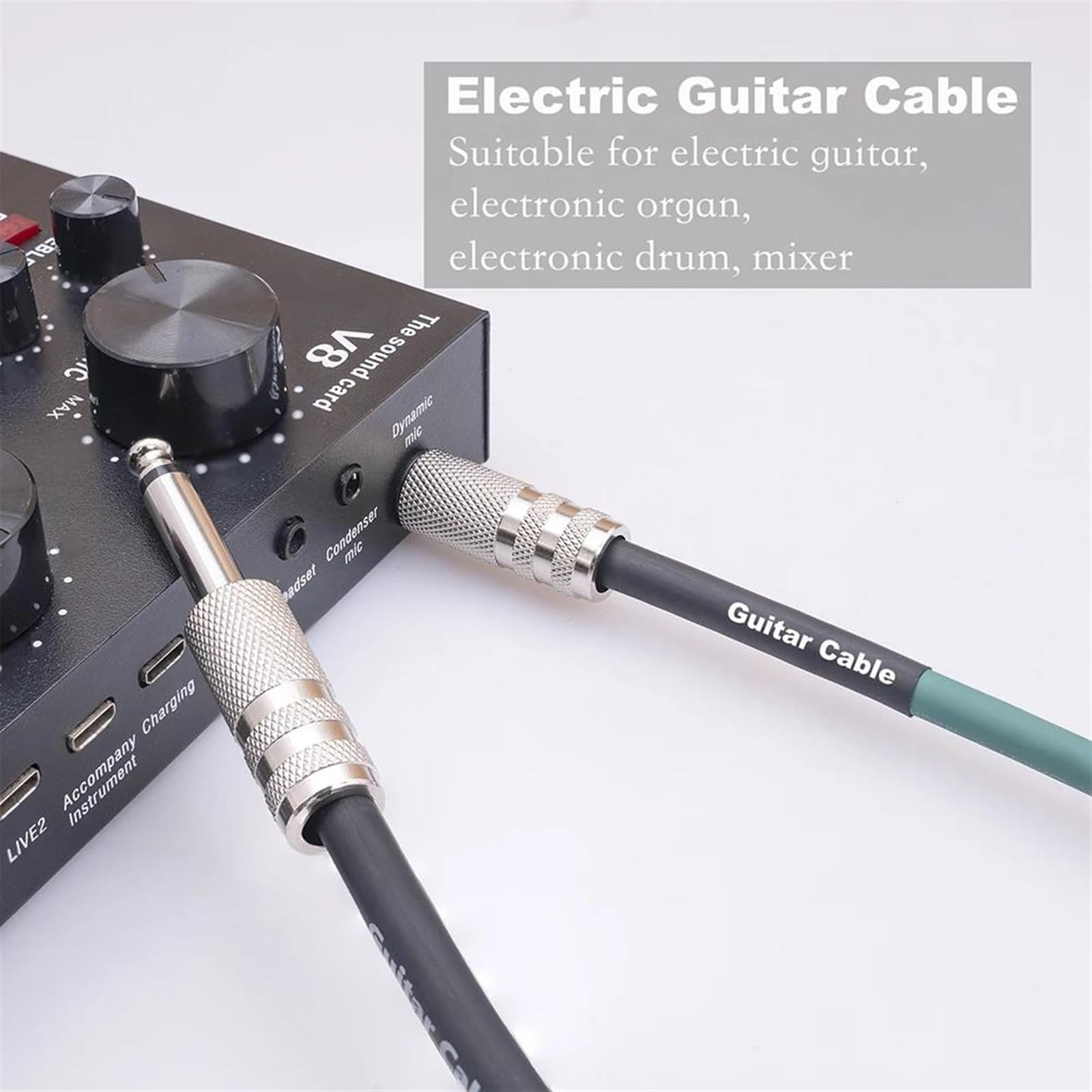 kabel audio instrumentu muzycznego Kabel Metalowy Powlekany Gitara Męski Do Męskiego Linia Linia Głośnikowa Przewód Do Gitary Bas Mikrofon Mikser(10 Meter)