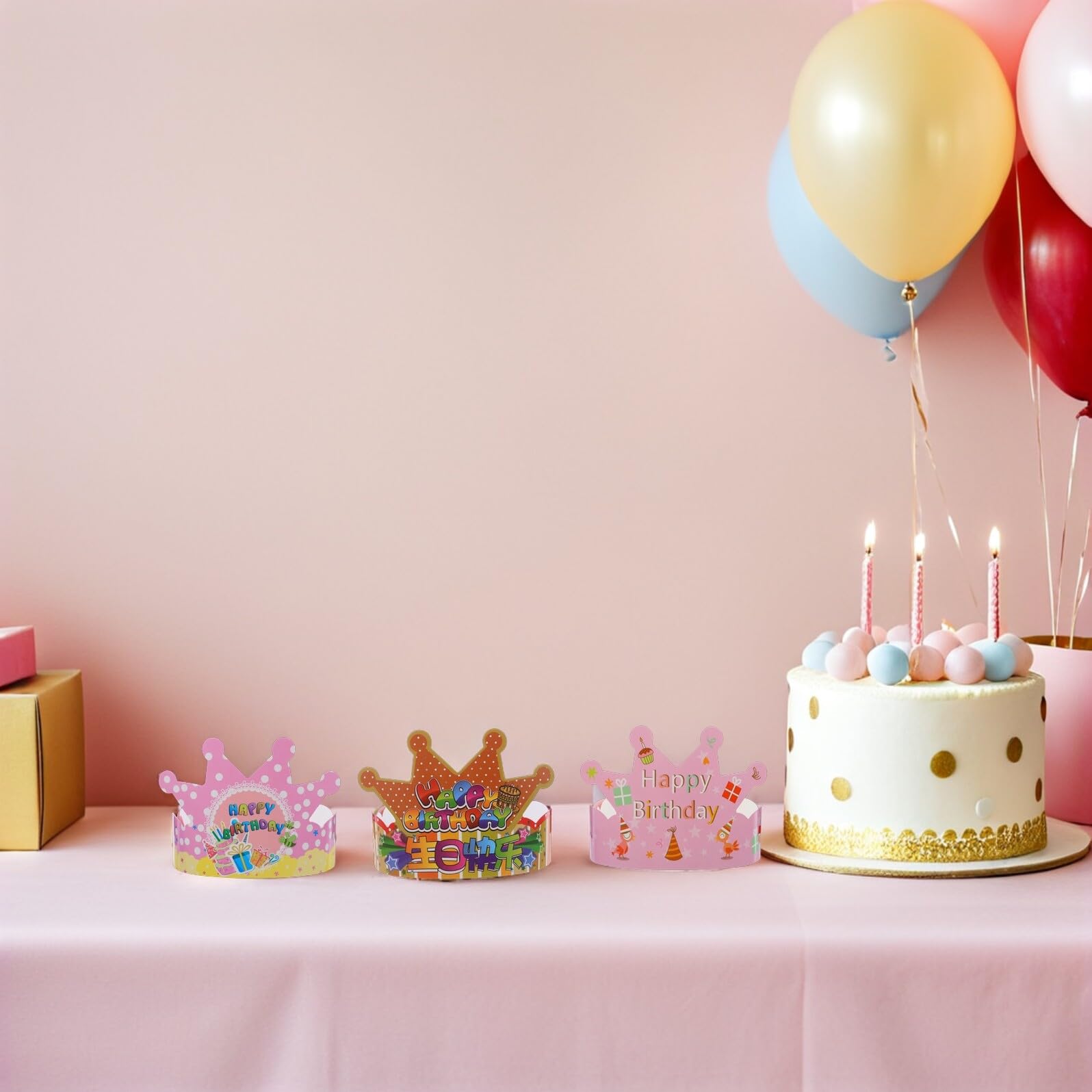 Hemobllo Sombrero de Cumpleaños para Niños de Papel, 100 Piezas Decorativas