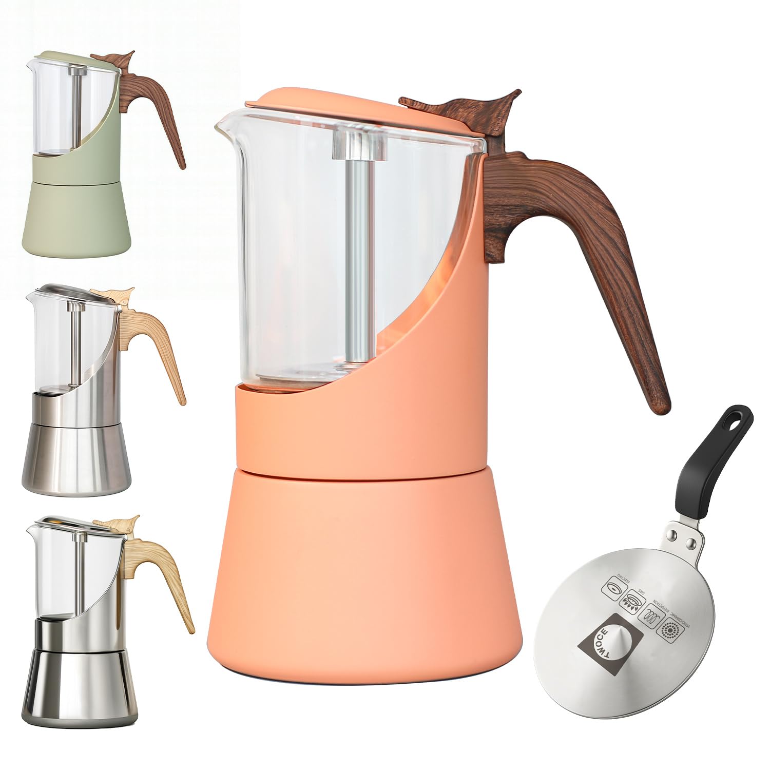 Amazon.com: TWOCE Glass Moka Pot for Stovetop & Induction