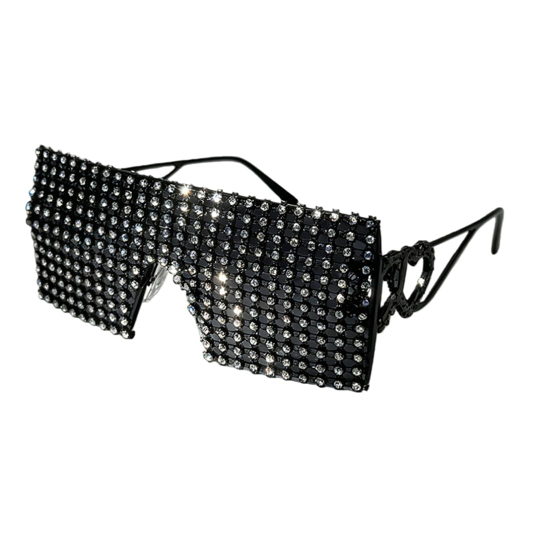 Occhiali da sole da donna senza montatura, con design a cuore cavo in metallo, protezione UV400.