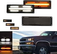 Vista 6 de Lente ahumado Tonsya compatible con 1988 1989 1990 1991 1992 1993 1994 1995 1996 1997 1998 GMC Chevy C/K 1500/2500/3500 camiones, luces