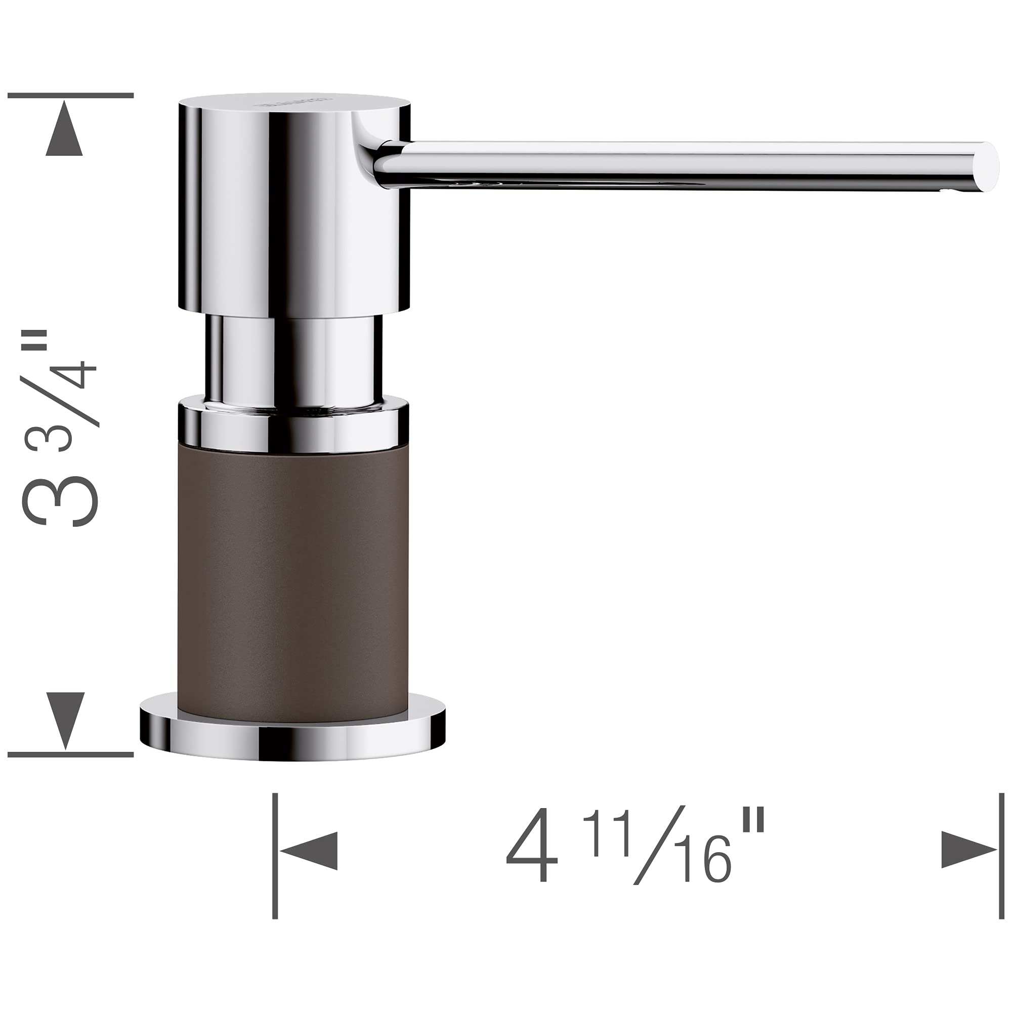 BLANCO, Café Brown 402303 LATO Dispensador de jabón de cocina, 10 onzas