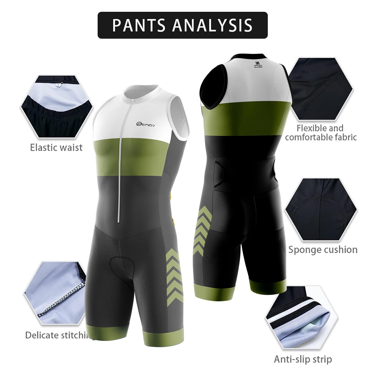Tuta da Triathlon a Maniche Corte da Uomo, Triathlon Unisex, MTB Body Trisuit Cycling Skinsuit with Gel Pad per Nuoto/Corsa/Ciclismo, Abbigliamento Ciclismo imbottita, monopezzo