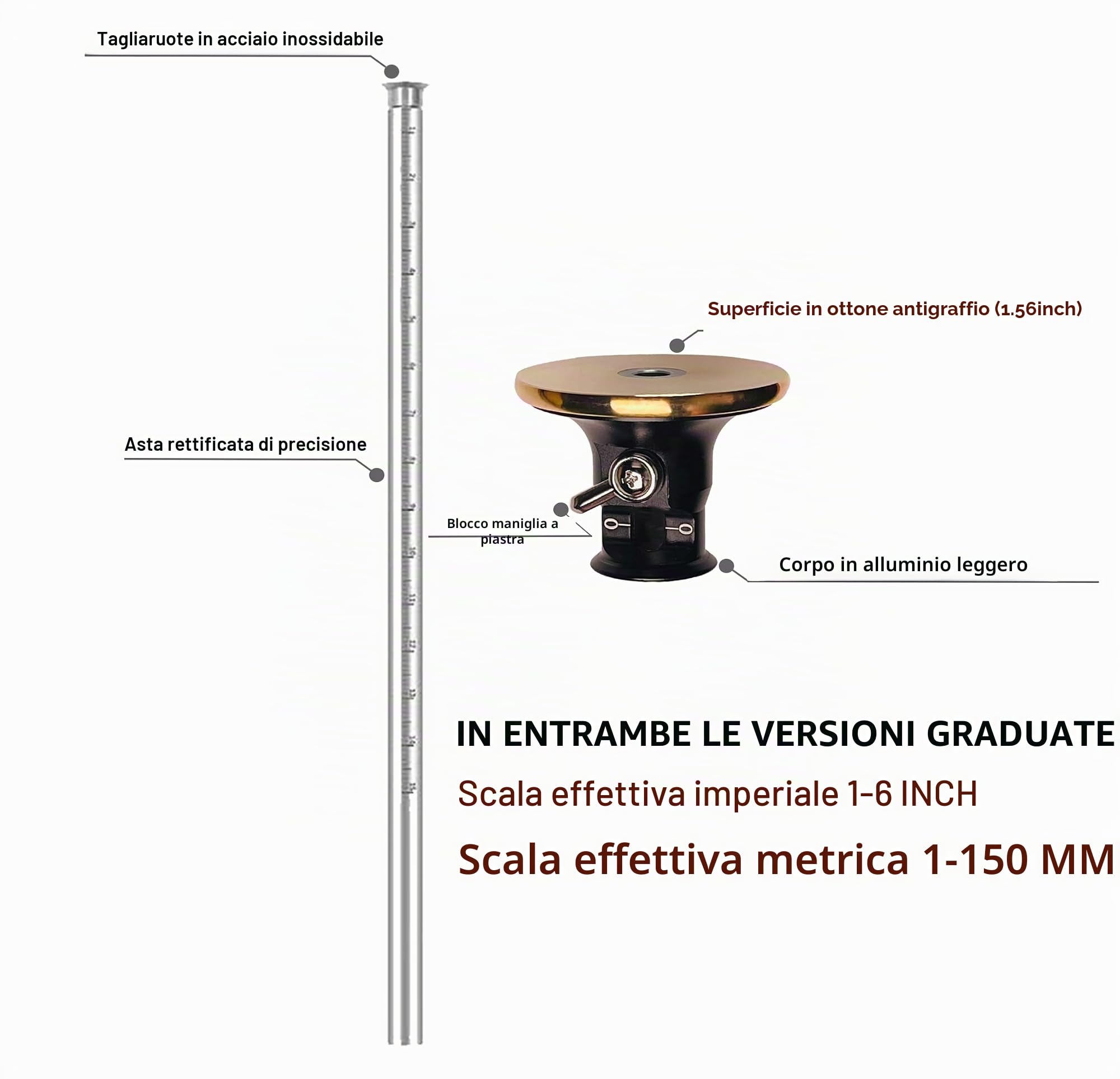 YOSELIN Indicatore di marcatura della mola 2 Strumento di marcatura della fresa della mola Calibri per la lavorazione del legno Guida alla marcatura Strumenti per la lavorazione del legno