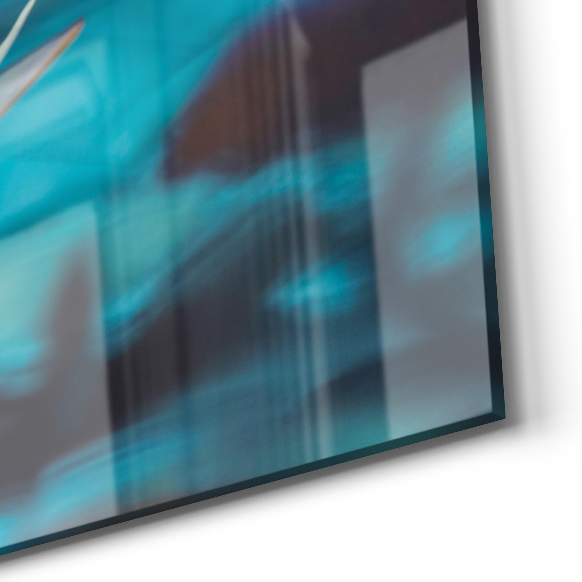 DEQORI Quadro in vetro vero | Motivo ninfee serenità | orizzontale unico pezzo 100 x 50 cm | bella decorazione da parete per soggiorno, camera da letto, corridoio e cucina | moderna decorazione da