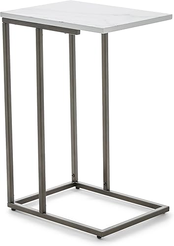 Miniatura 29 de Serta Harton - Mesa C plegable, bandeja expandible para TV, soporte para laptop, moderna de mediados de siglo, mesa auxiliar lateral para sala de