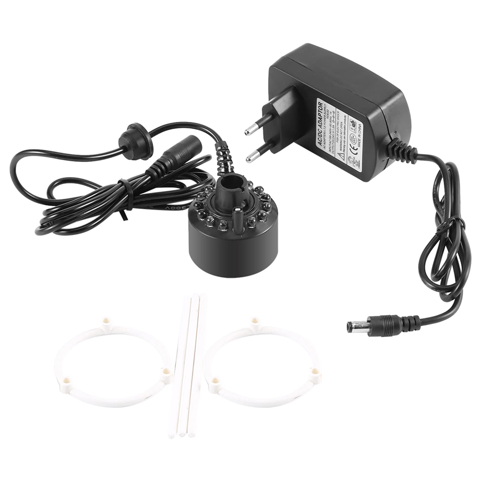 AUNMAS Nebulizzatore a 12 LED per nebulizzatore, Acquario colorato Mister Fogger, Fontana per Stagno, Nebbia, atomizzatore, purificatore d'Aria, umidificatore(EU 220V)