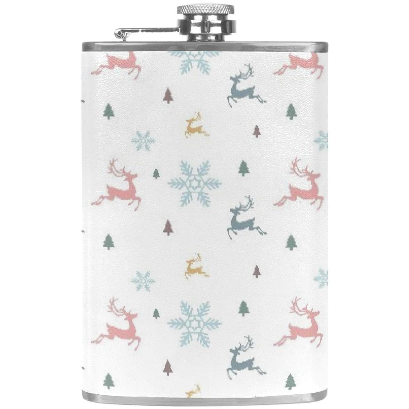 Flasque de Noël de poche en inox au marché de Noël et soirées d'hiver entre amis