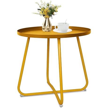 A Glimmering Touch: Babion Gold Outdoor Side Tables