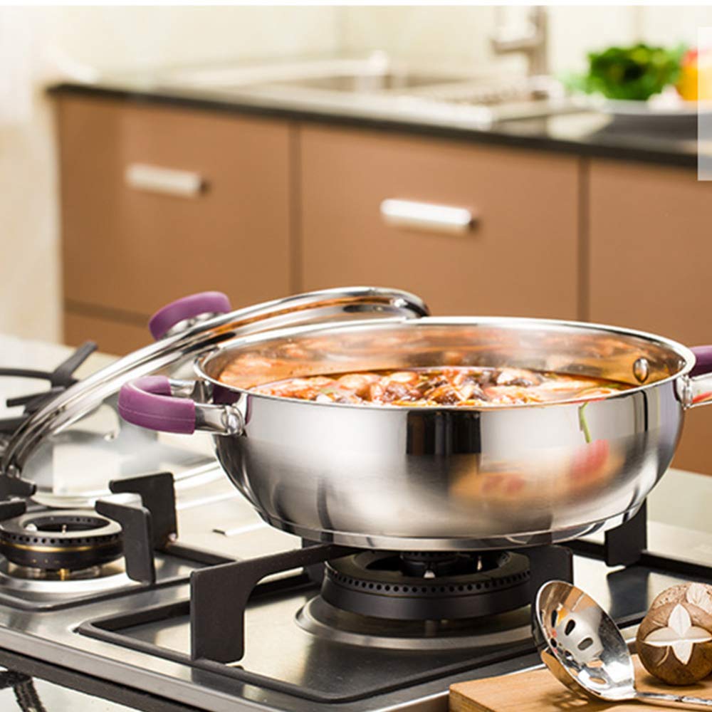 Juego de cacerolas, juego de ollas de 4 piezas, utensilios de cocina de acero inoxidable, con tapa de vidrio templado, mango cómodo, olla antiadherente, apto para cocina de inducción de gas, material