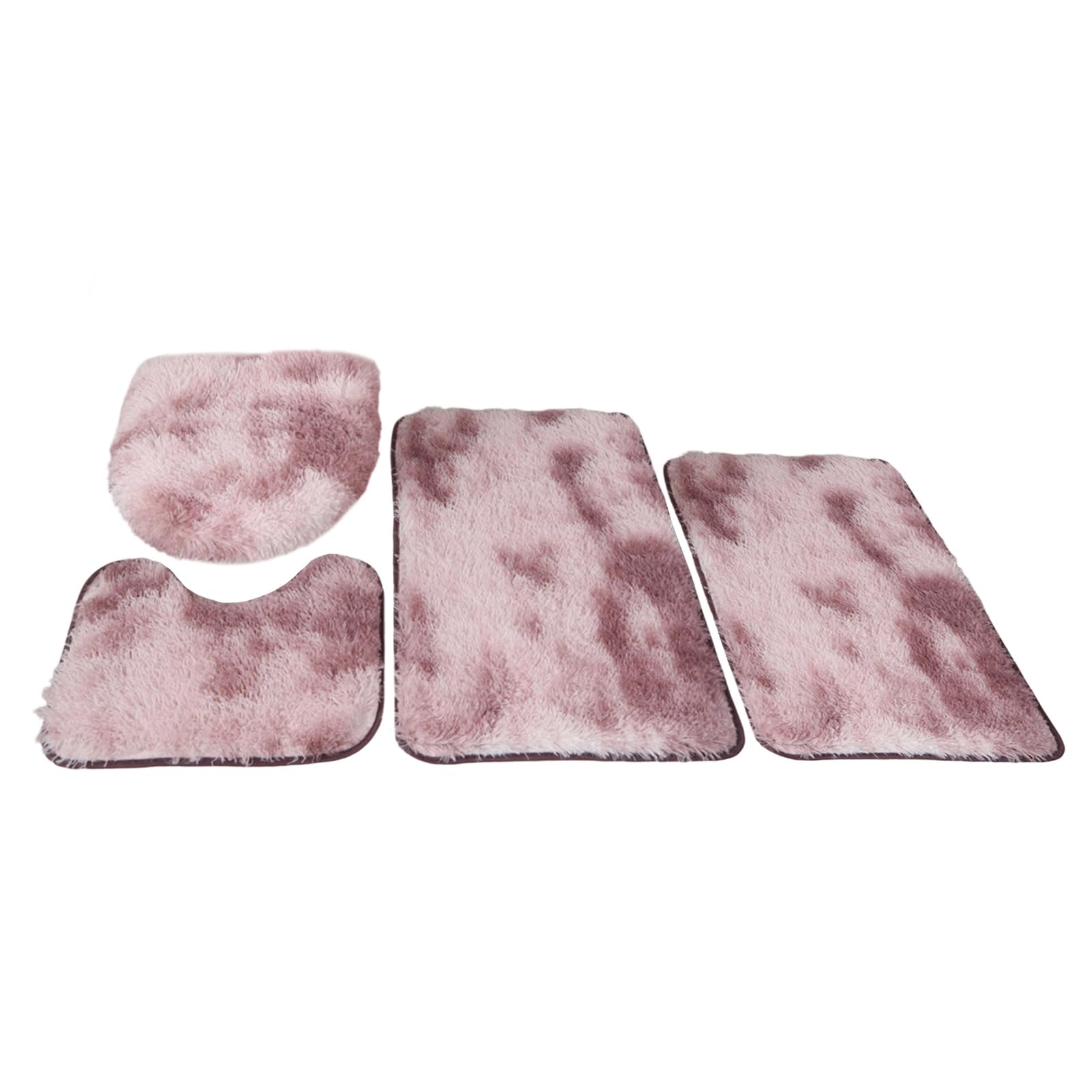 Tapis de salle de bain rose mauve Insun ensemble complet de 4 pièces