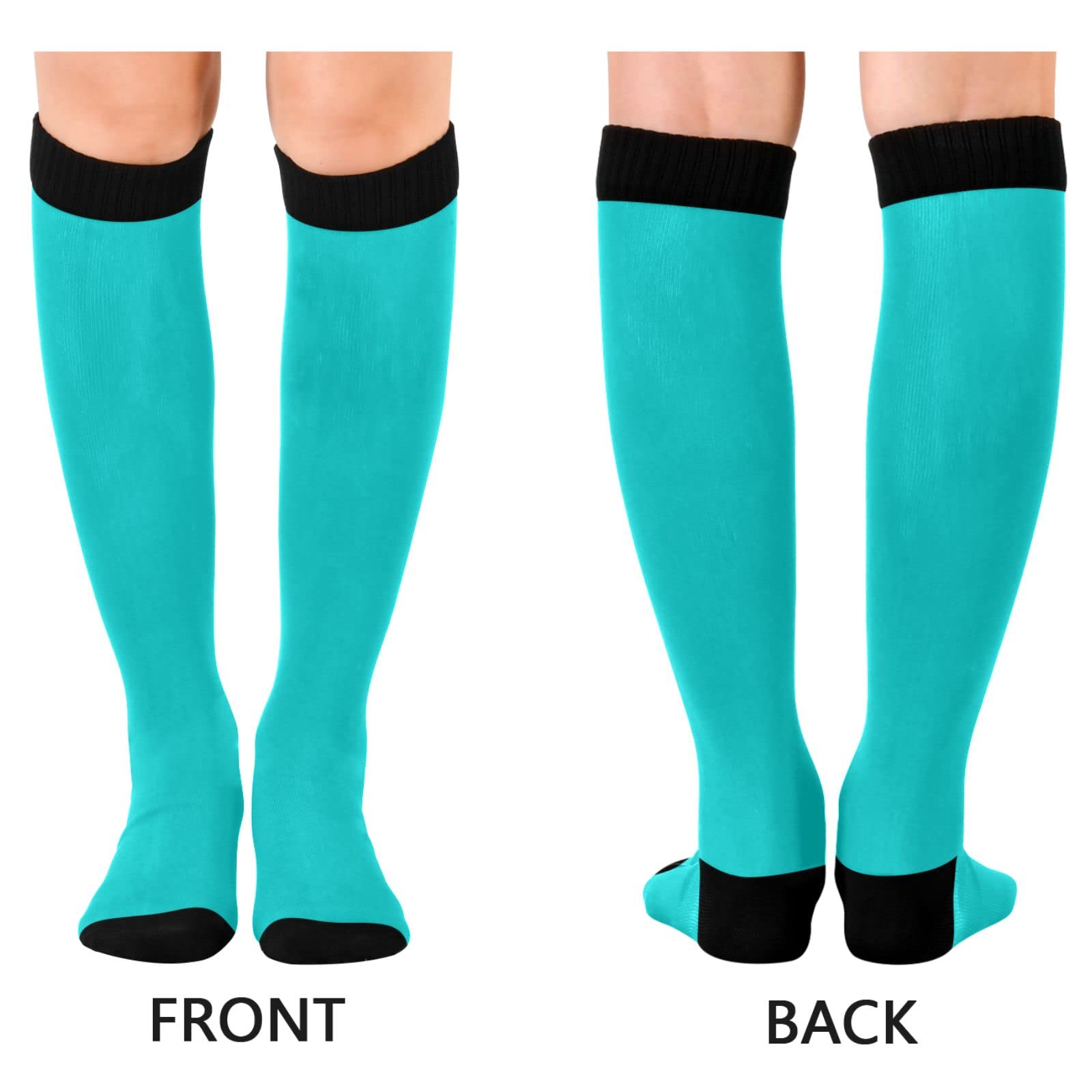 Wusikd Darkturquoise Compression Socks for Women and Men Circulation Long Socks for Athletic Running 1