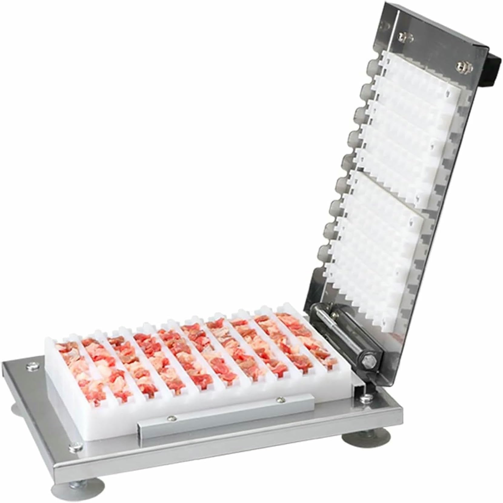 Manuale MUTONO SCHEWER Macchine, Strumento Kebab in Acciaio Inossidabile per Carne, Frutta, Verdure - 100 Spiedini in 5 Minuti, Compatibili con Spiedini di bambù/Ferro Fino A 35 Cm