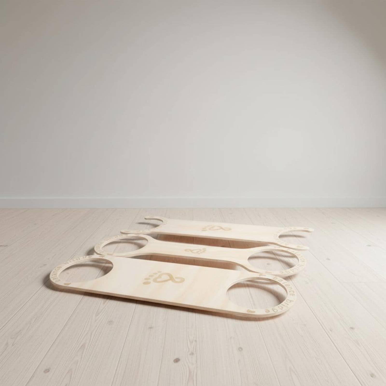 Tavola di Equilibrio per Bambini Tavola, Ponte Di Equilibrio In Legno Con Impronta, Set/Modello Regolare