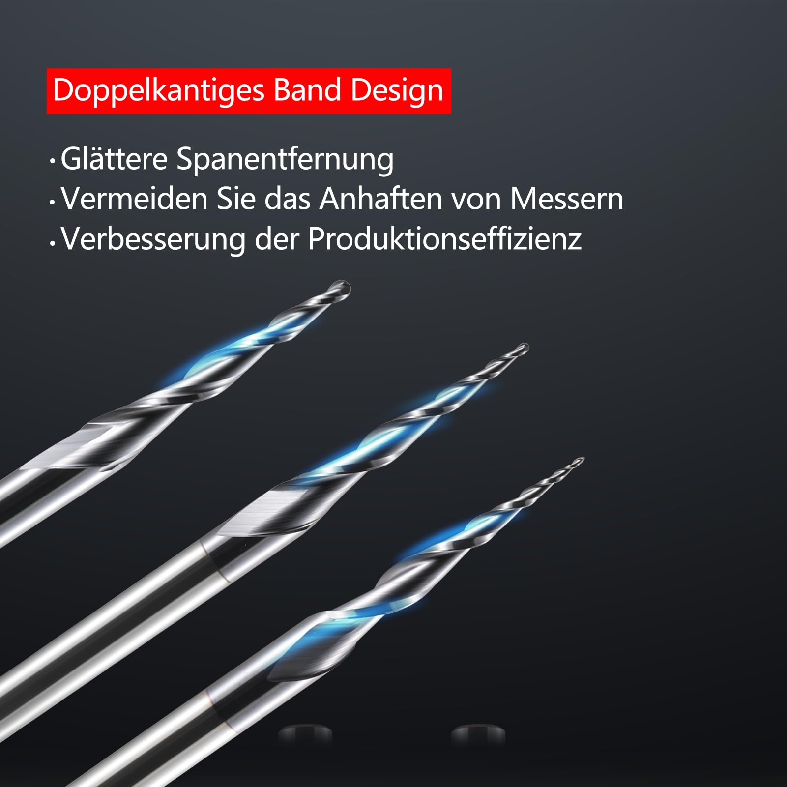 Kugelkopffräser Konische CNC Fräser Kugelfräser 2 Stück, R0.5 Spiralnutfräser Bit 6mm Schaft 2 Flöten Schaftfräser HRC55, 0,5mm Radius CNC Schnitzbits mit AlTiN Beschichtung für 2D /3D Gravu