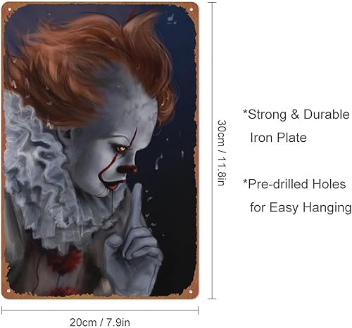 Miniatura 2 de Pennywise - Cartel divertido y novedoso cartel de metal para decoración de pared retro para la puerta del hogar, jardín, bares, restaurantes,
