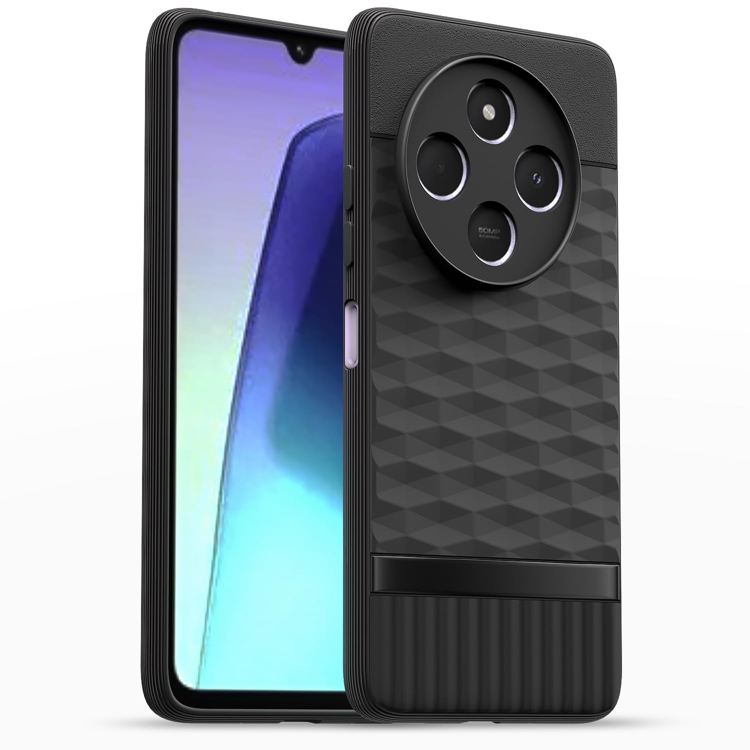 Amazon basics Back Cover for Redmi A4 5G / Redmi 14C 5G / Poco C75 5G| Full Camera Protection | TPU Soft Flexible Shockproof Bumper Case(Black)