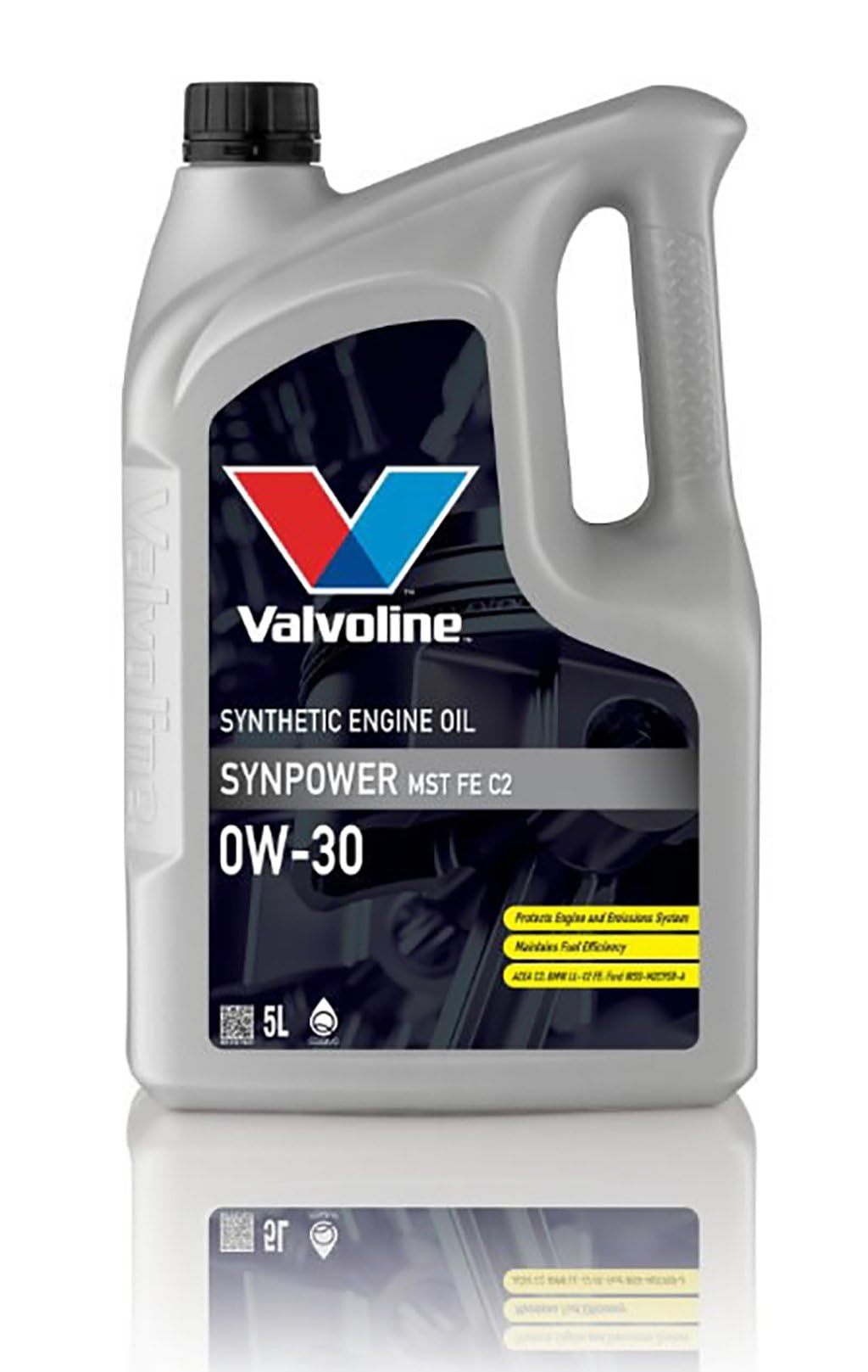 Valvoline Olio Motore 0W30 SynPower MST FE C2, 5L | Lubrificante Sintetico Premium per Motori Moderni | Massima Efficienza e Protezione