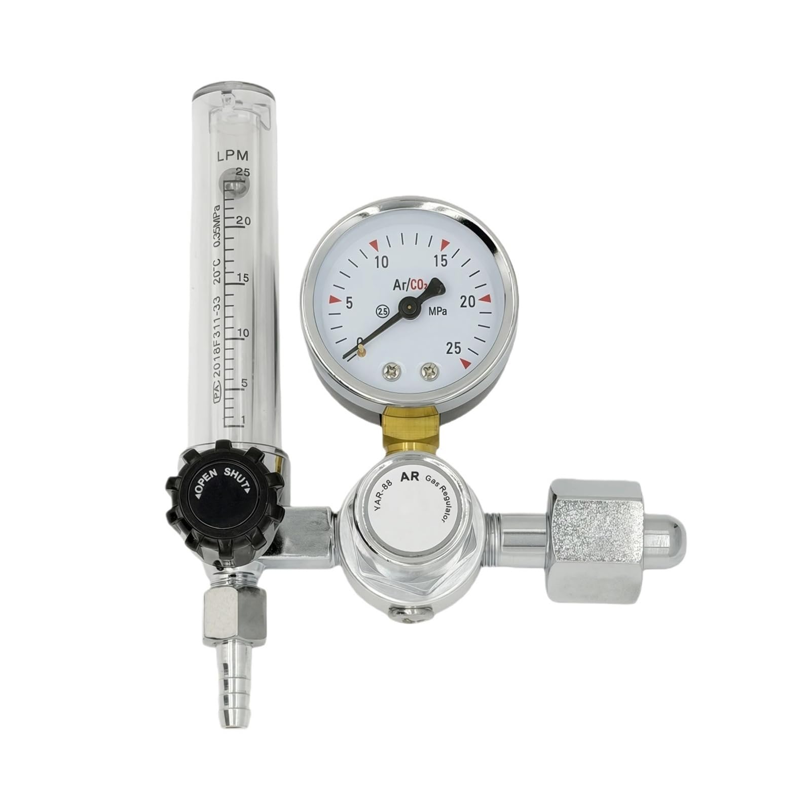Amokd 1 Pc Aluminium Alloy 0-25Mpa Argon Regulator Co2 Regulator Air Pressure Reducer Gas Reducer Argon Reducer G5/8
