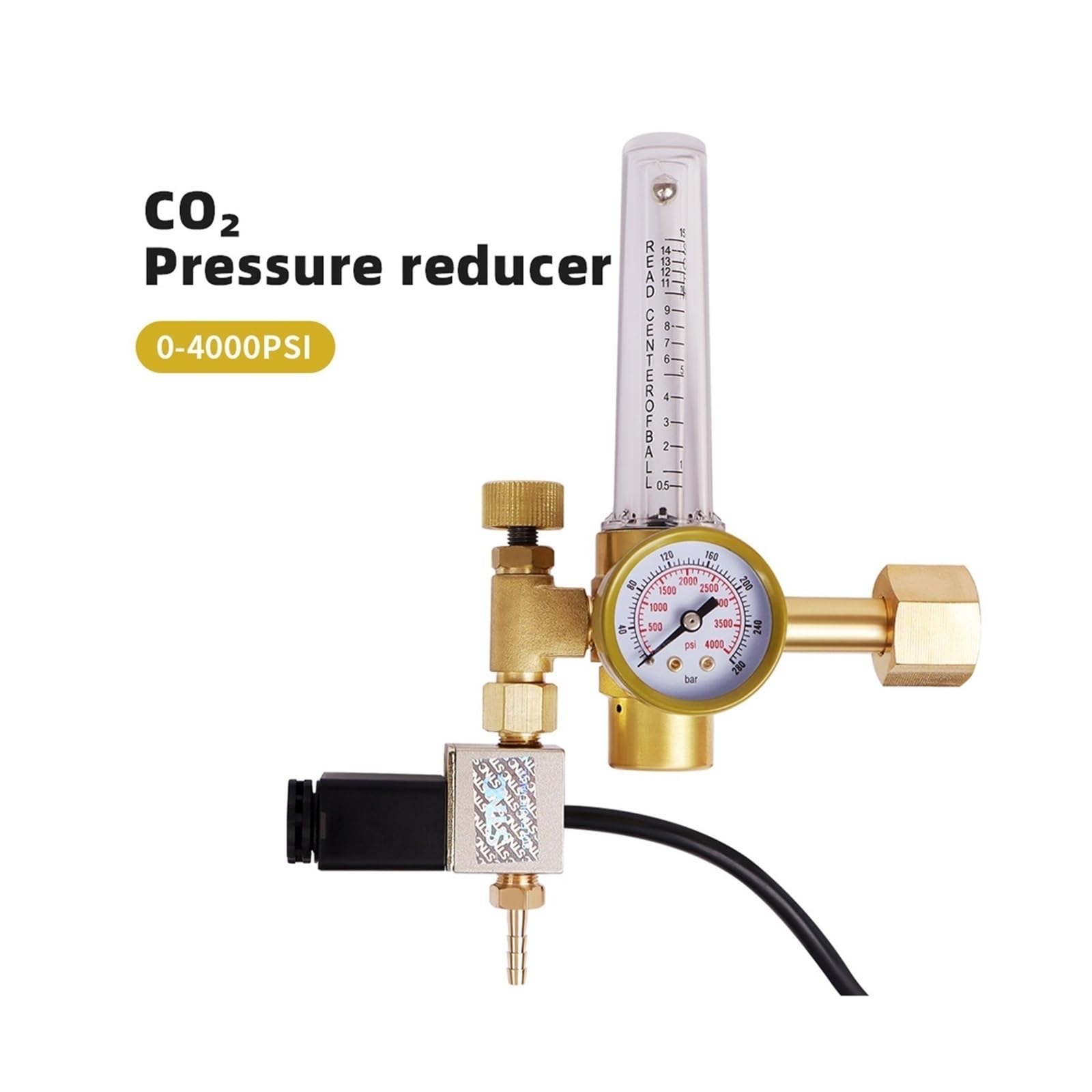 Gasdetektor, CO2-Detektor, Luftqualitätsmonitor, 0–5000 Ppm, Kontrollgenauigkeit Der CO2-Konzentration, Kohlendioxidregler for Gewächshäuser für Arbeit und Zuhause(CO2 Pressure Reducer)