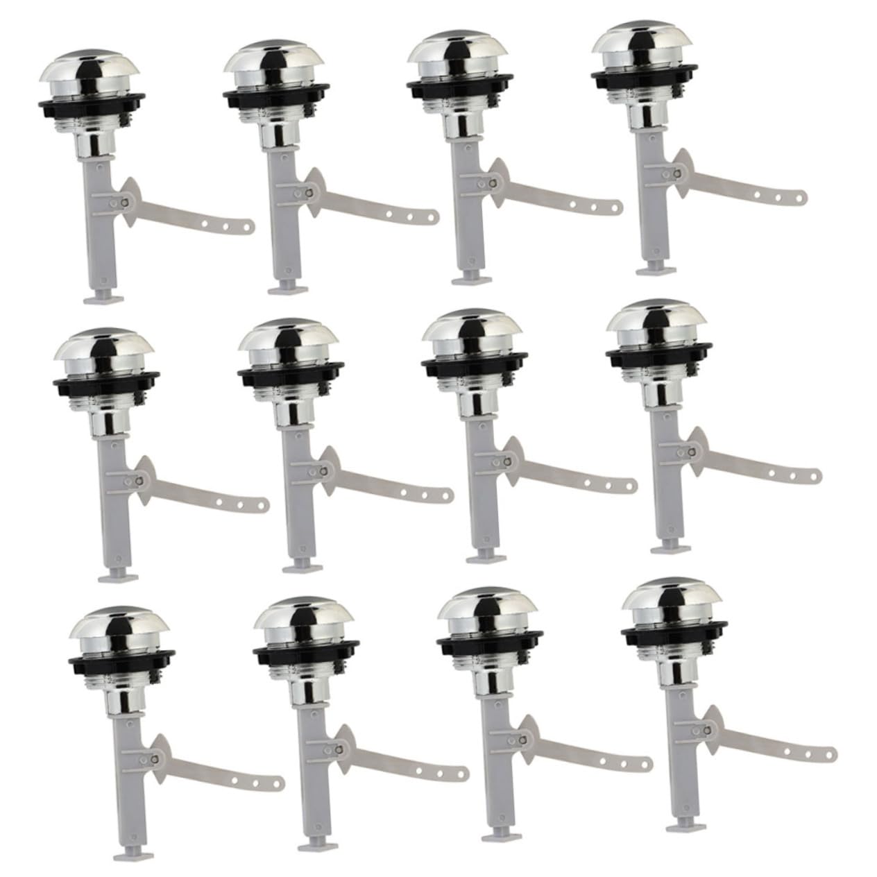 EXCEART 4 Set Pulsante Della Toilette Parti Toilette Pulsante Servizi Igienici Chiave Sostituzione Del Pulsante Del Wc Pulsante Dello Sciacquone Del Wc Addominali Argento 12 Pezzi*4
