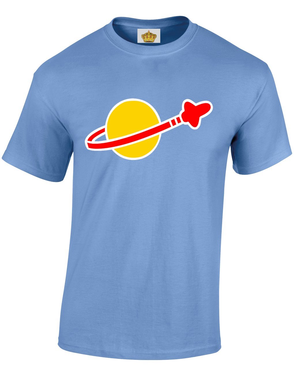 Crown Designs Bricks Spaceman Logo Family Movie Film Inspired for Men & Teenagers T-Shirts Tops - Carolina Blue/XX-Large