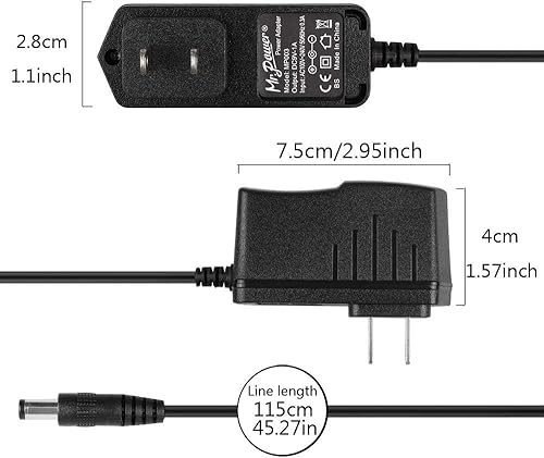 Miniatura 2 de Adaptador de fuente de poder 9V DC 1A (1000mA) Mr.Power para efectos de guitarra, cable de 3 líneas, tapa insulada