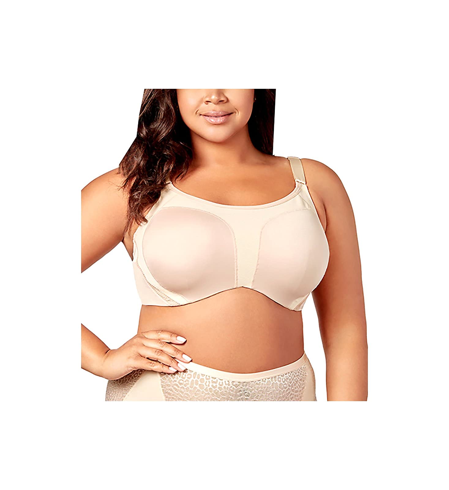 Elila Women's Microfiber Underwire Sports Bra, 2511, Nude, 36K