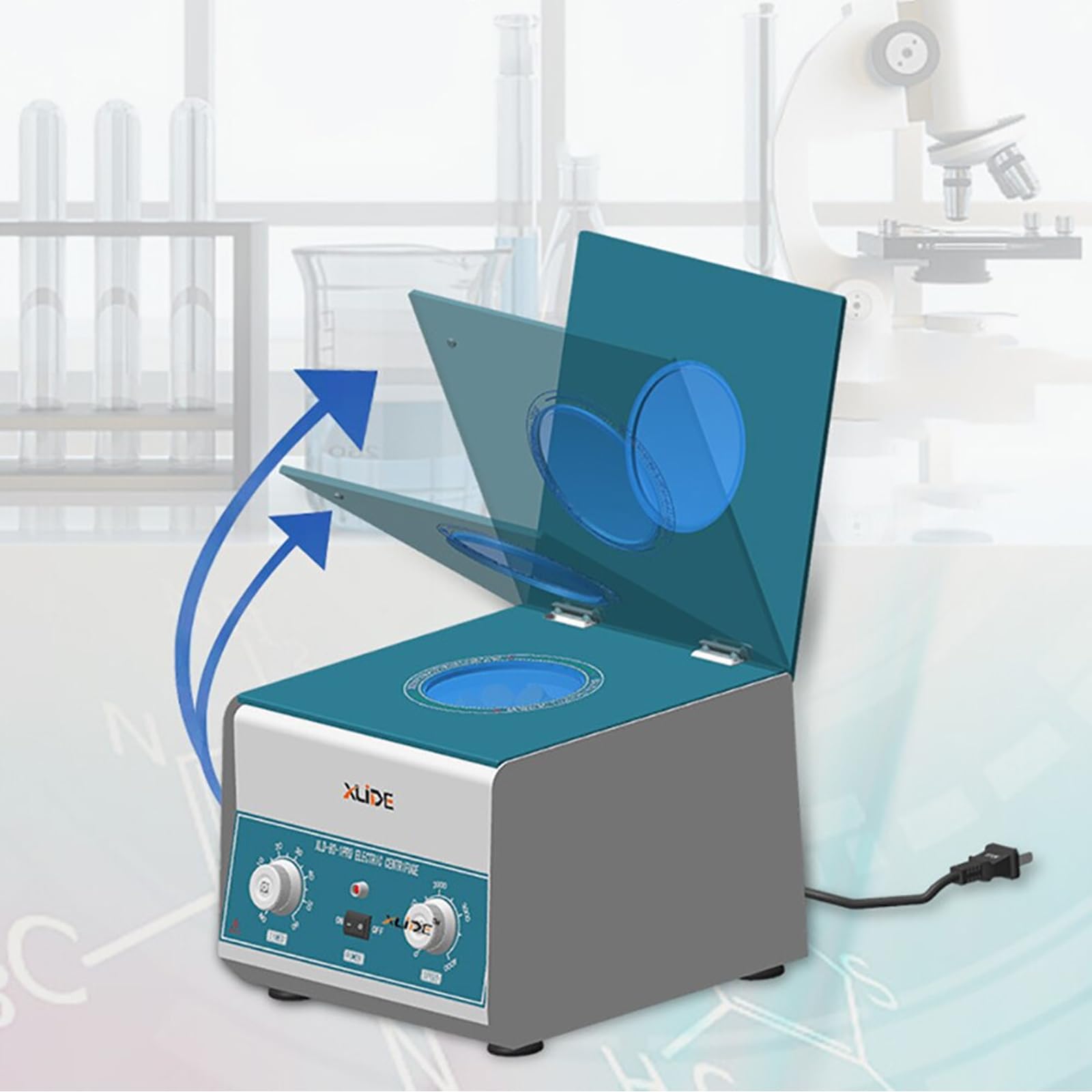 Toplionace Nano Centrífuga de Laboratorio AC 220V, 0-60min Timable 0-4000rpm Velocidad Ajustable Centrífuga de Sobremesa Extractor Separador de Suero