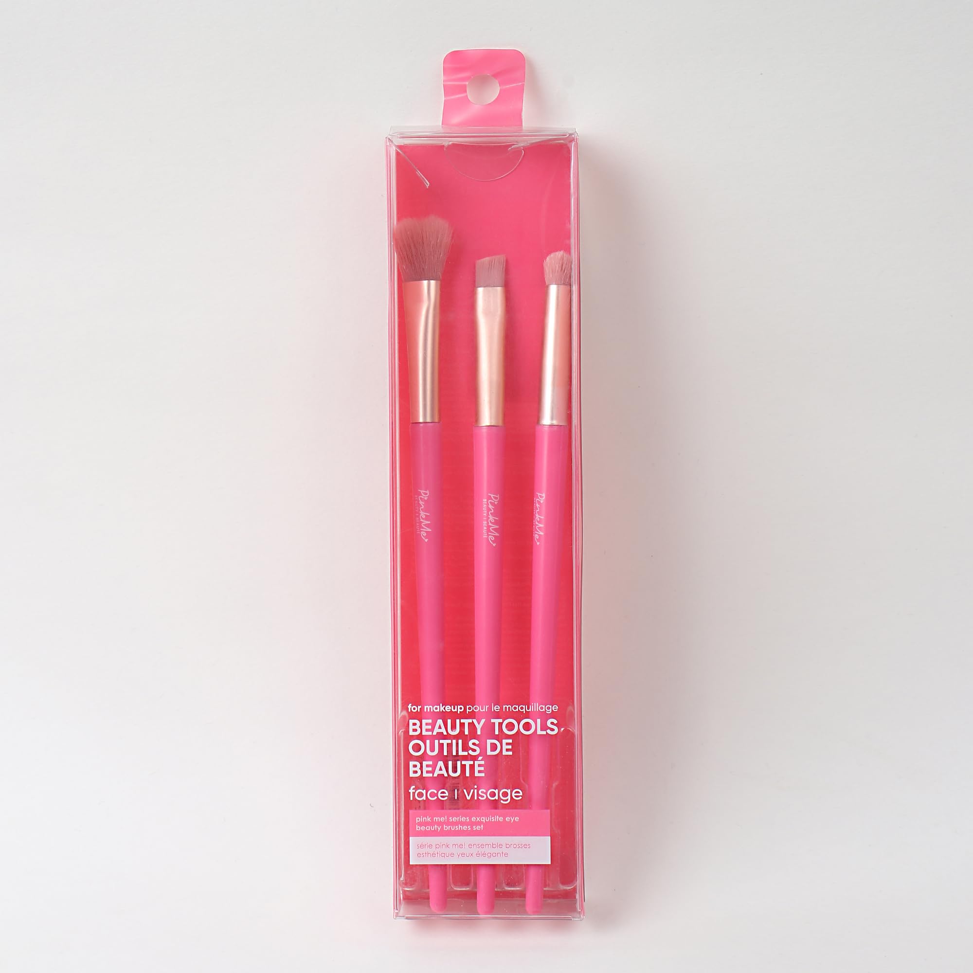 MINISO Exquisite Eye Makeup Brush Set 3-IN-1, PINK ME! Series Beauty Brushes Set 3