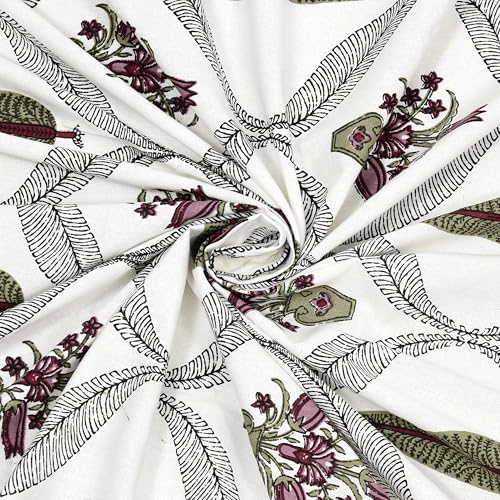 Image of BLOCKS OF INDIA 200TC Diwan Set Cotton 8 Piece | Deewan Printed Bedsheet Sets For Living Room Hall (Set of 8 Piece, 1-Bed Sheet | 2-Bolster Cover | 5-Cushion Cover (Color 30),Multicolour