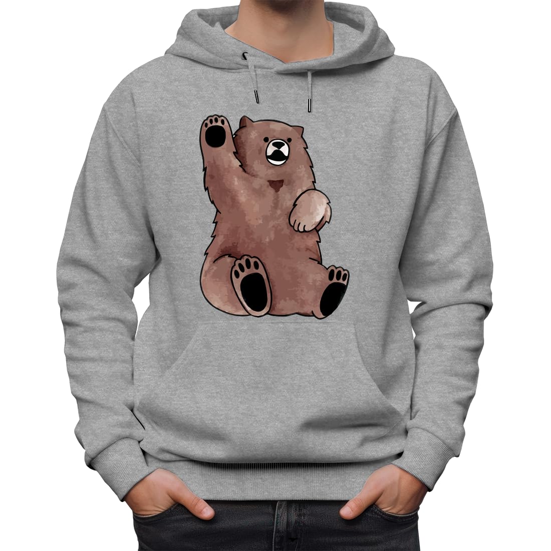 Niedźwiedź Grizzly Klasyczna unisex bluza z kapturem dla mężczyzn i kobiet szara