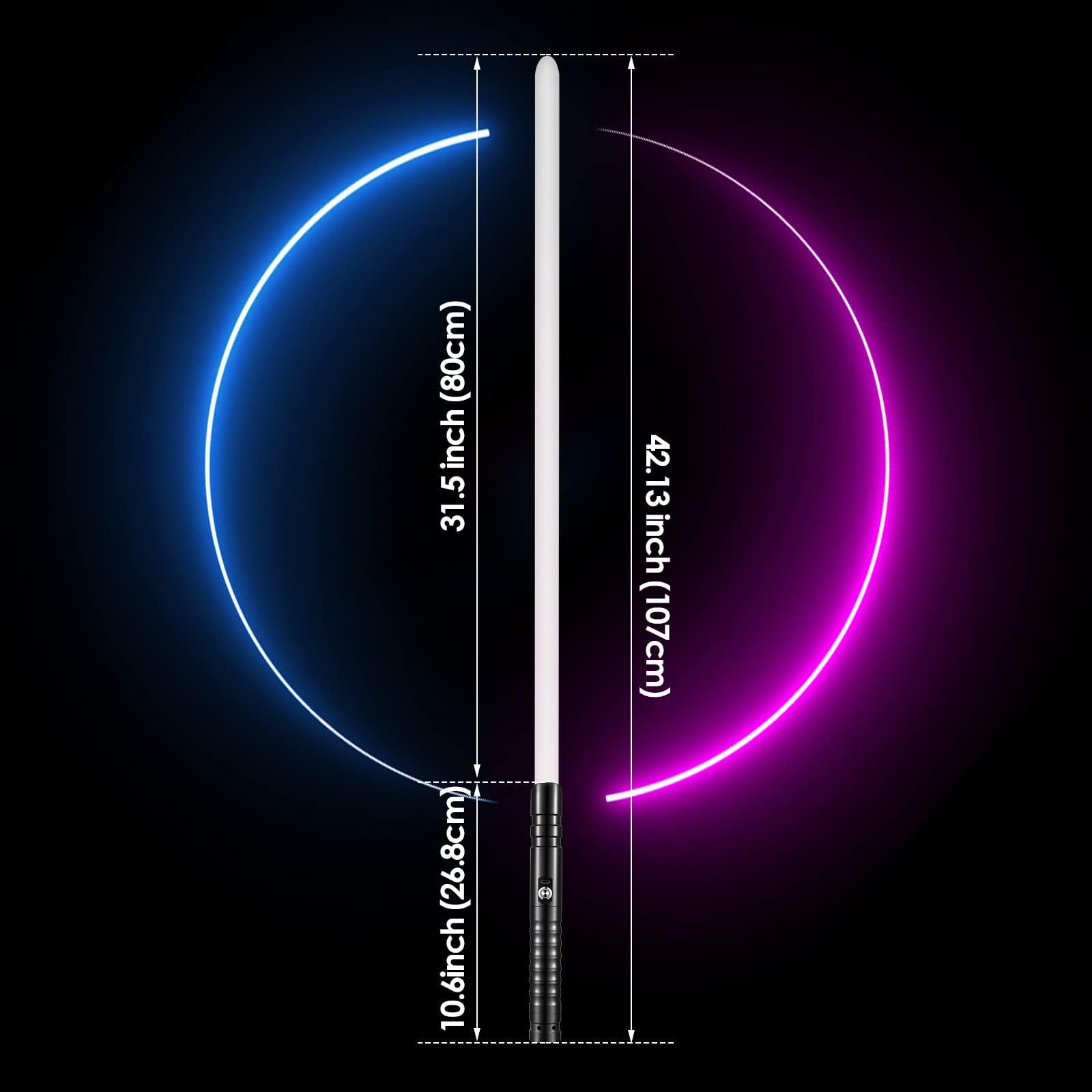 Smooth Swing FX Lightsaber RGB 15 Colores Modificables 12 Modalidades de Sonido Force para Adultos Duelo Profesional Negro