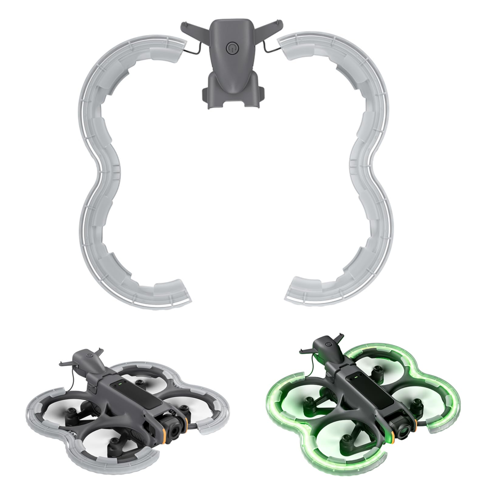 XBERSTAR AVATA 2 Bumper Ring for DJI Avata 2 Paddle Illuminated Bumper Ring Protective Cover for DJI AVATA 2 Drone Accessories (Transparent)