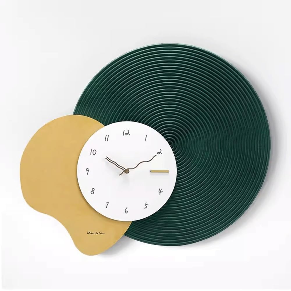 J9V4G6S3B5 Analogue Wall Clock Light Luxury Clock, Wall, Living Room Home, Simple and Fashionable Decoration for Room Decoration(Green)