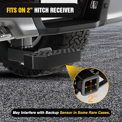 Image of Nilight Hitch Step with 2 inch Hitch Receiver Rear Bumper Guard Protector 11.9 Inch with 5 /8 inch Hitch Pin Clip Upgraded Textured Black Anti Slip Hitch Step Bar for Pickup Truck Car SUV