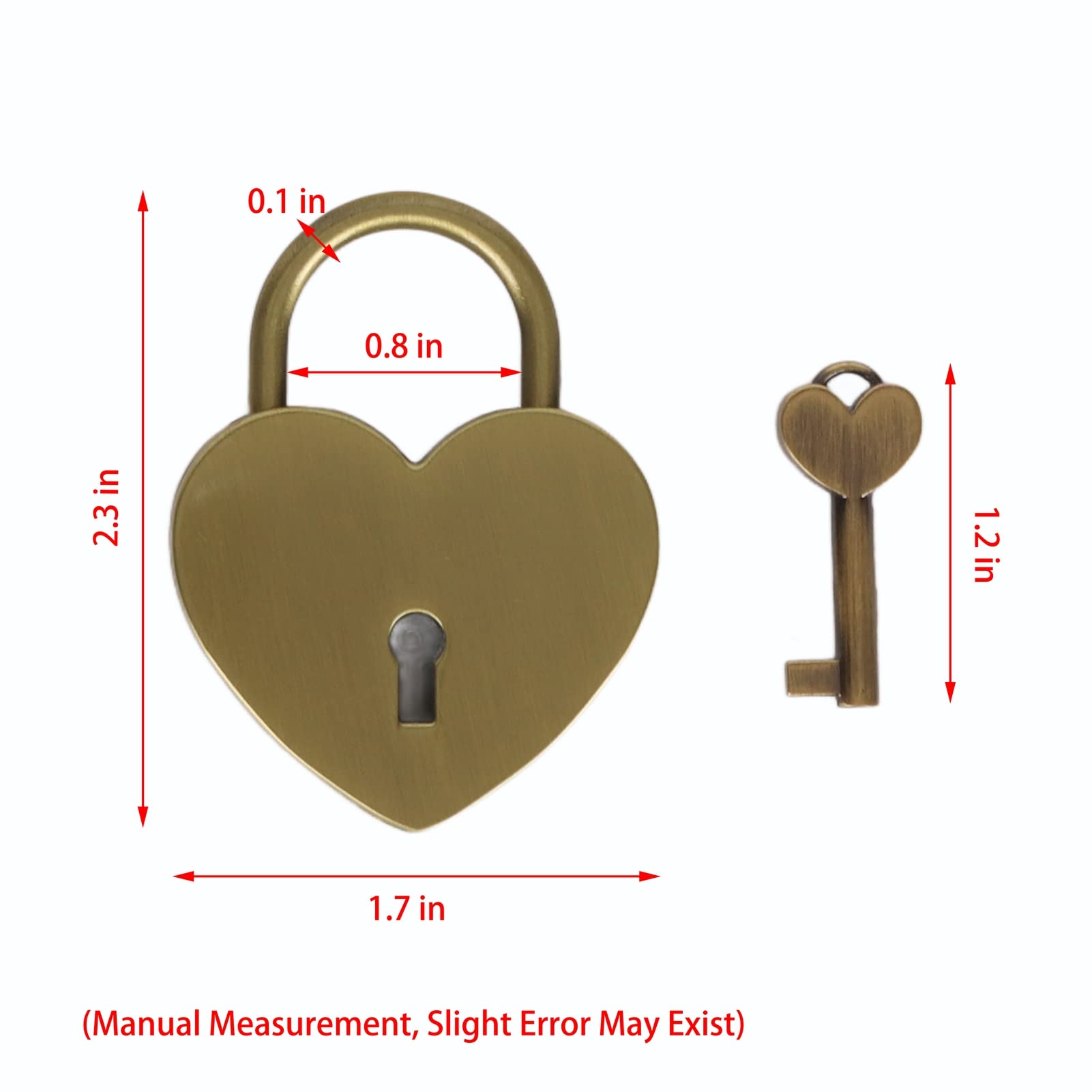 Lucchetto A Cuore Colorato Con Chiave - Mini Lucchetto Metallico Per Scatole, Diari E Giocattoli - Foto 4