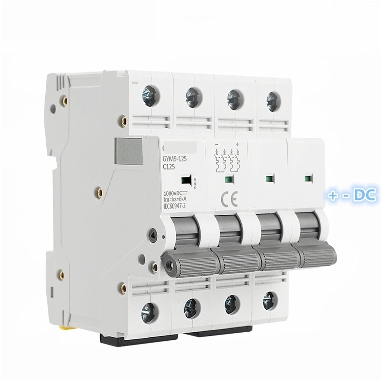 Disjoncteur GYM9-125 DC MCB 125A 1000V pour rail DIN de protection solaire