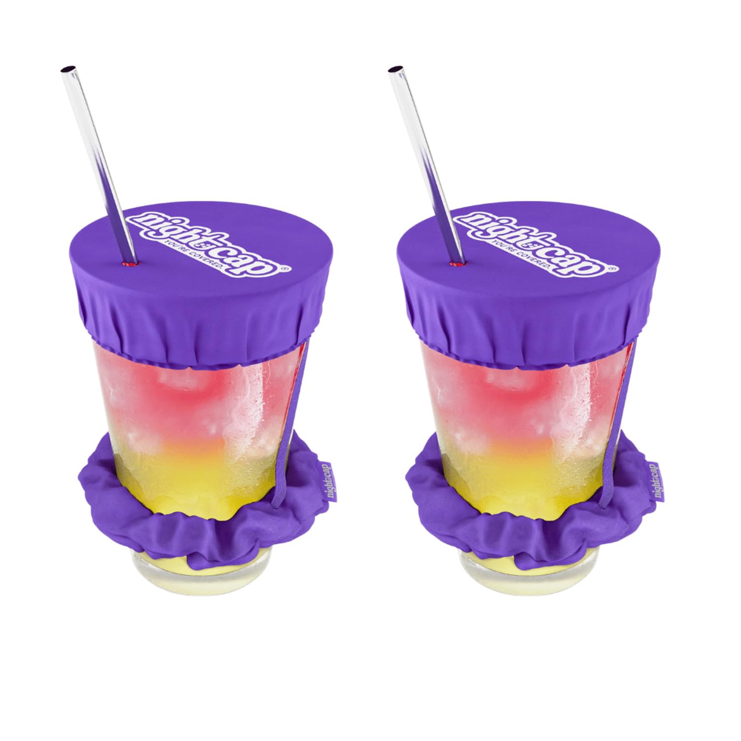 NightCap 2 Pack Drink Cover Headband - Reusable Hair Scrunchie to Prevent Unnoticed Admixture of Drugs in Drinks as Seen in Shark Tank - Purple โ image 1