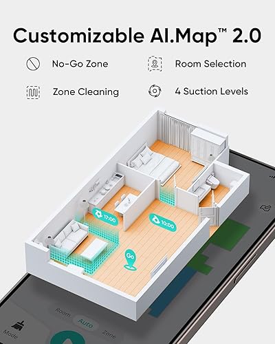 Miniatura 4 de eufy Aspiradora robot L60, succión ultra fuerte de 5,000 Pa, navegación láser iPath, para limpieza profunda de pisos, ideal para cabello, suelos