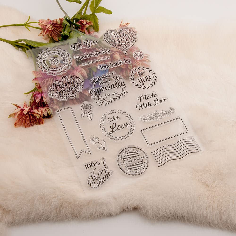 Set Timbri Trasparenti San Valentino – 11x16cm, Motivi Cuore In Silicone, Per Scrapbooking, Biglietti, Diari E Fai Da Te