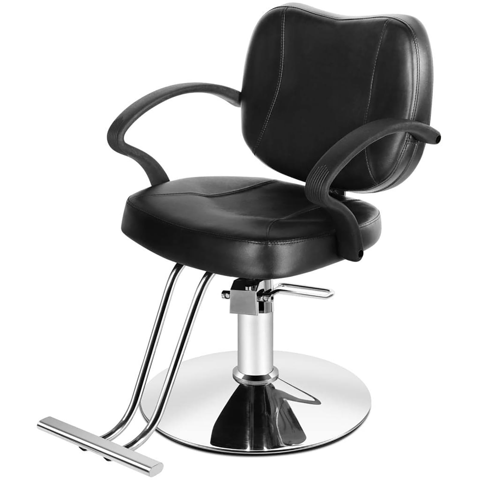 Poltrona da Barbiere Poltrona da Salone per Lo Styling Poltrona da Parrucchiere con Pompa idraulica Resistente Poltrona Regolabile per Parrucchieri Donna Uomo,Nero