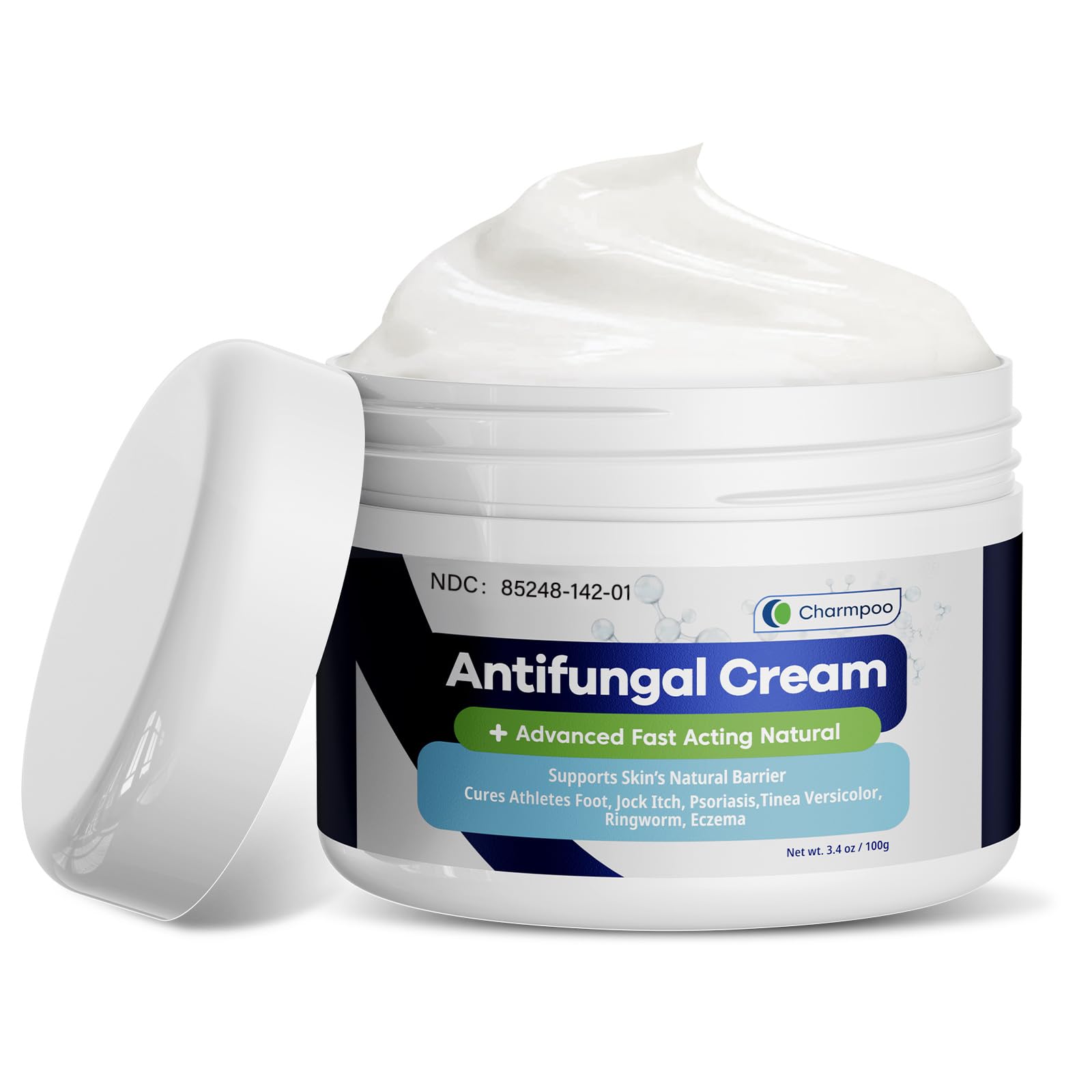 Antifungal Cream for Jock Itch: 2% Miconazole and Herbal Formula for Itchy Skin Relief Extra Strength - Cures Ringworm Athletes Foot Tinea Versicolor 100g